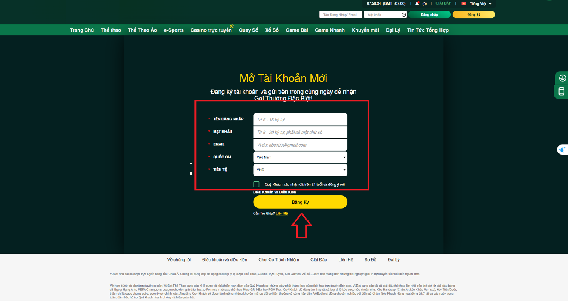 Hướng dẫn đăng ký tài khoản nhà cái FB88