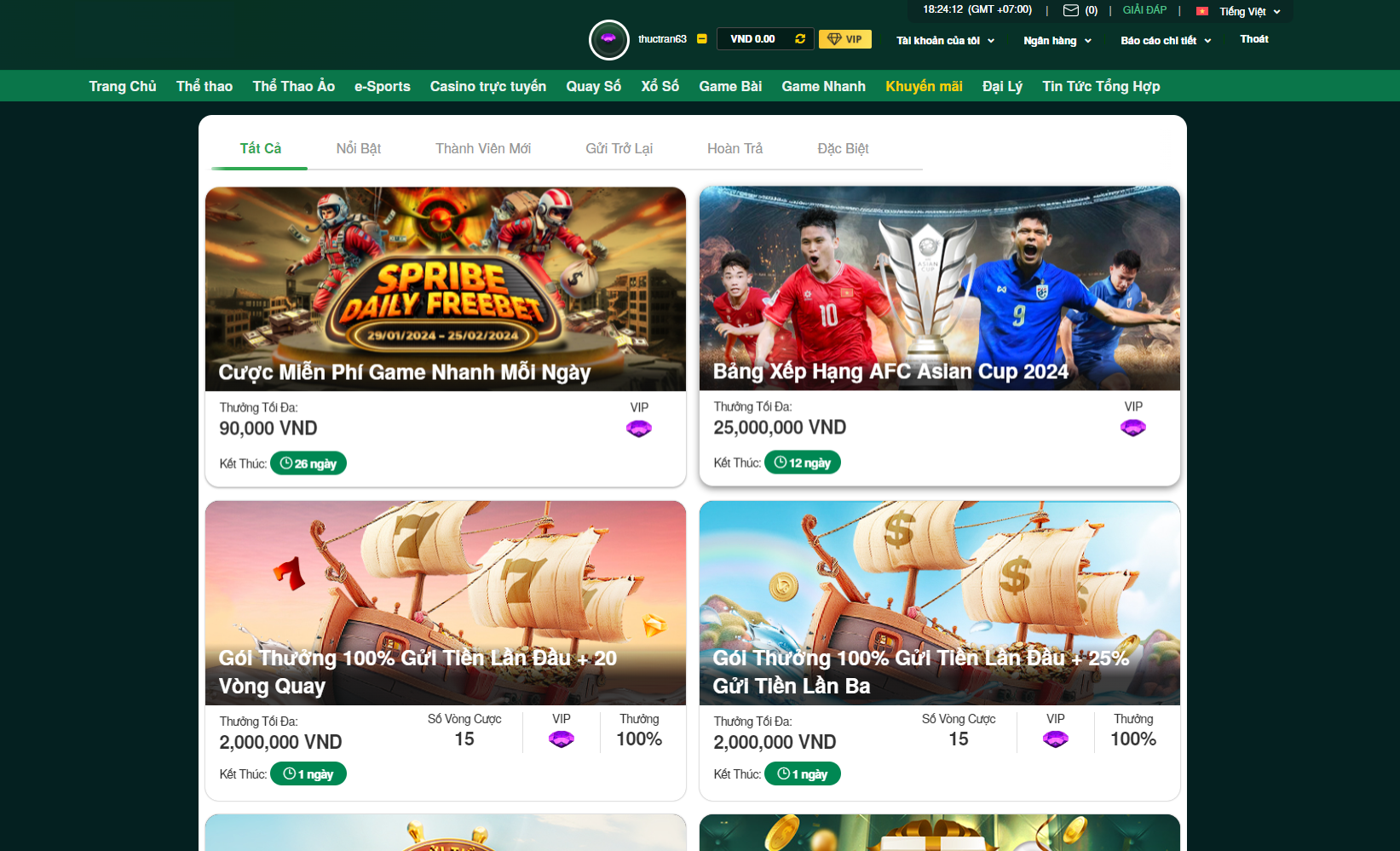 Nhiều lựa chọn tiền thưởng V9Bet dành cho mọi người