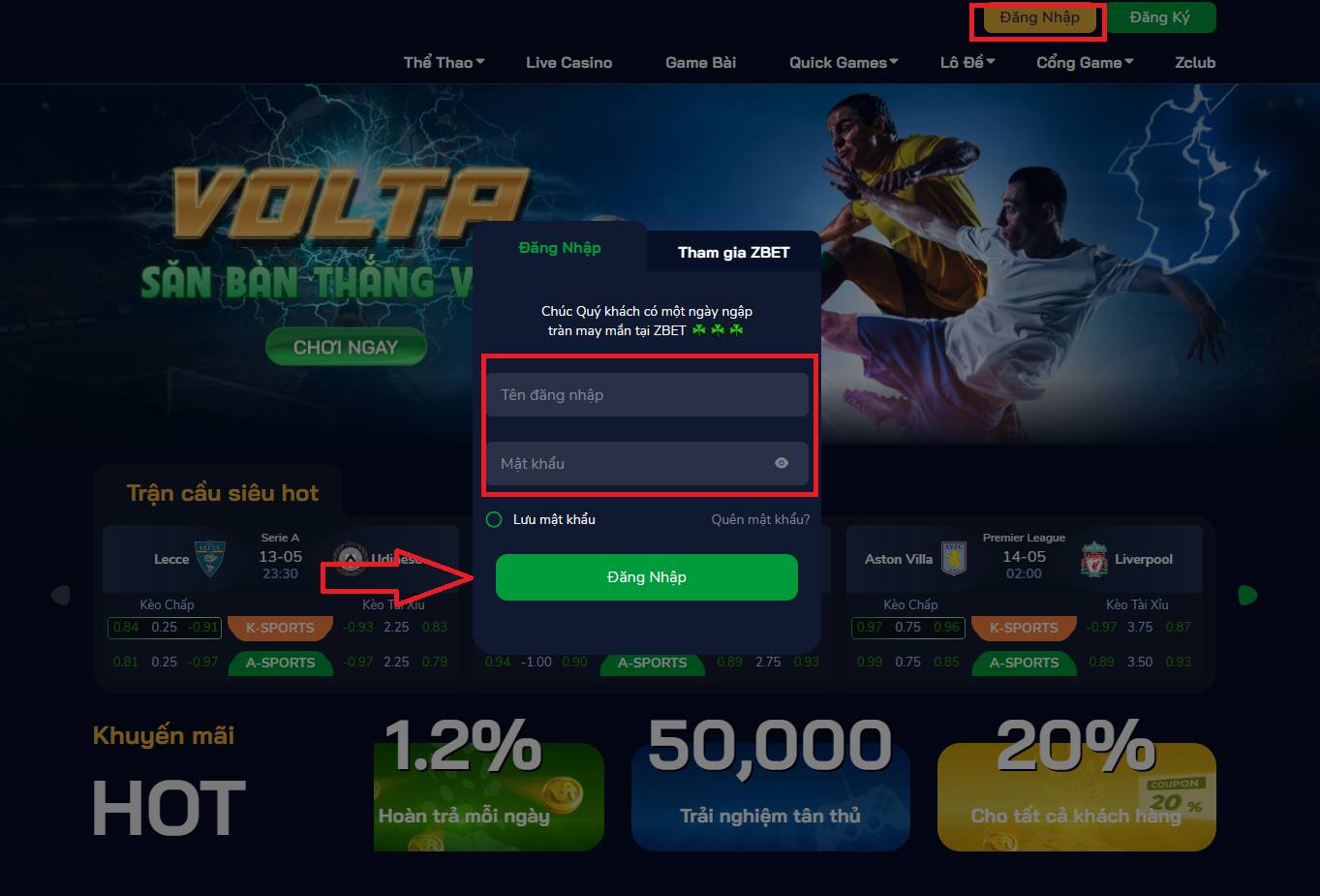 Đăng nhập đơn giản và nhanh chóng vào sòng bạc Z Bet